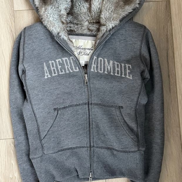 아베크롬비 앤 피치 Y2K 빈티지 퍼 안감 후드 집업