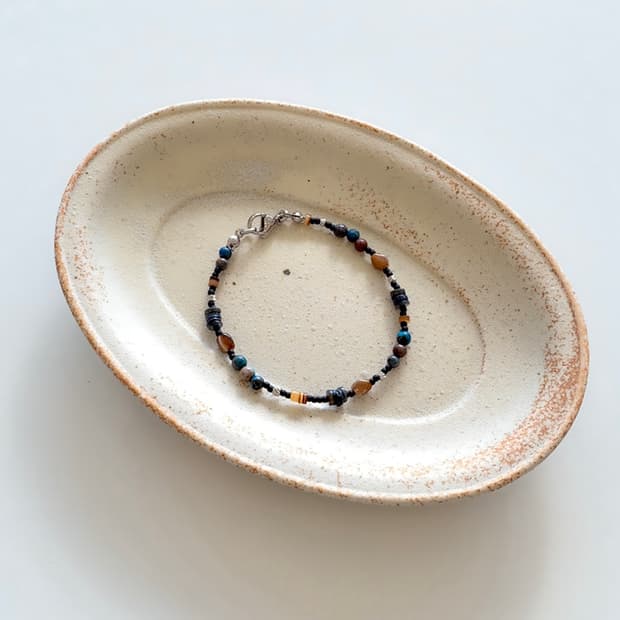 누르 원석 팔찌 써지컬스틸