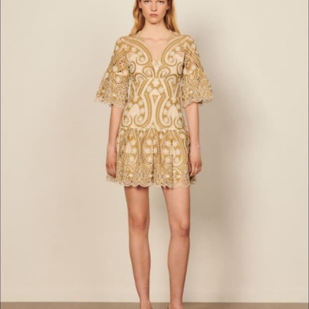 SANDRO 산드로  플라워 레이스 미니 원피스 36사이즈