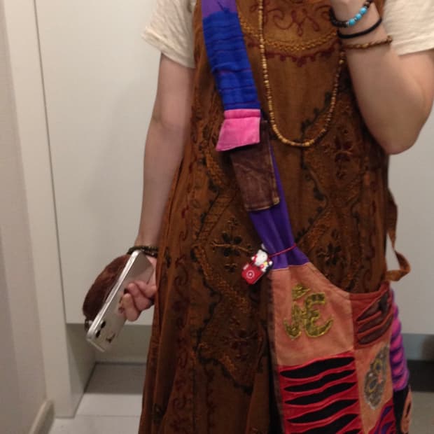 빈티지 히피에스닉 슬리브리스(착샷)