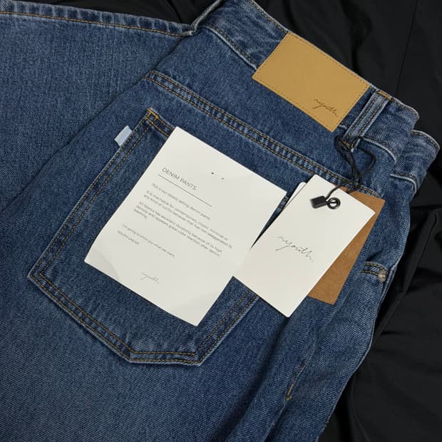 유스 스트레이트 데님 팬츠 미디엄 블루 003 새상품