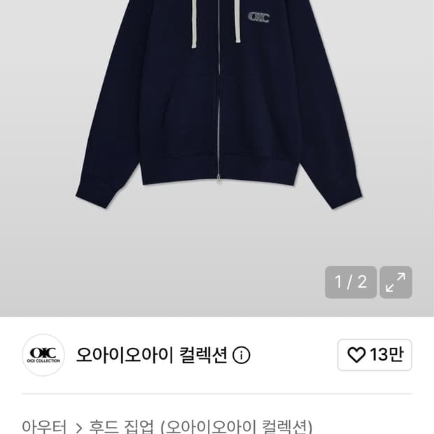 오아오아이 로고 와펜 후드집업