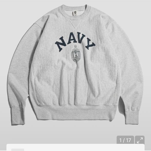 브론슨 NAVY 그레이 맨투맨 XXL