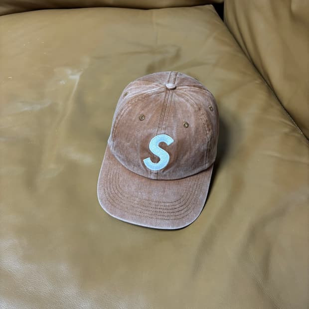 슈프림 S로고 6패널 볼캡 모자 피그먼트 탄