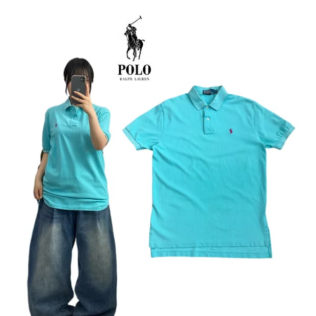 폴로 포니 PK 카라 반팔 티셔츠 민트 