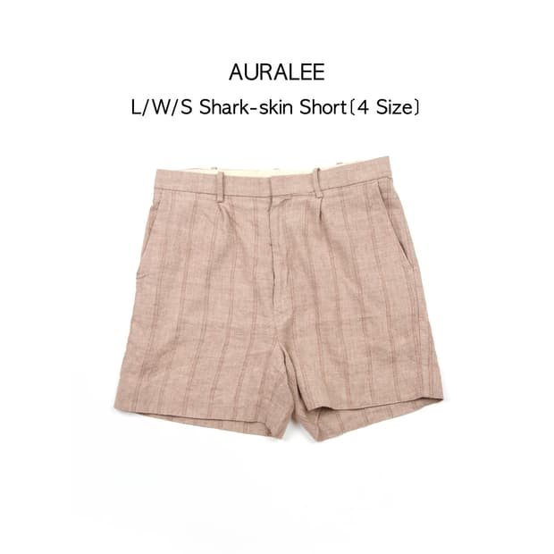 AURALEE 린넨 울 실크 샤크스킨 쇼츠 