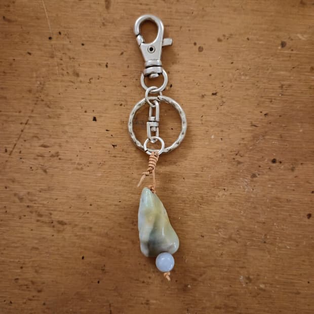 아마조나이트-아쿠아마린 열쇠고리