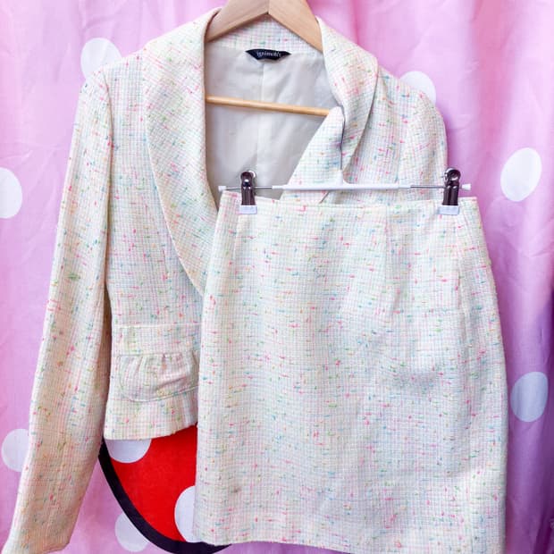 jpn 캔디 트위드 셋업