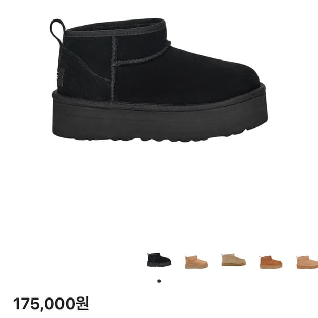 미국 어그 클래식 울트라 미니 플랫폼 블랙 US4 220-225