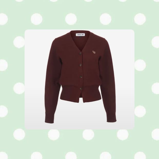 제너럴아이디어 에센셜 가디건 버건디