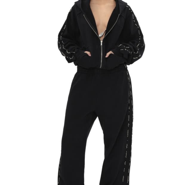 604service beaded track pants black s