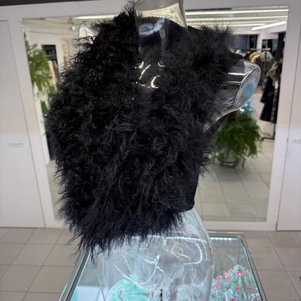 real fur knit vest