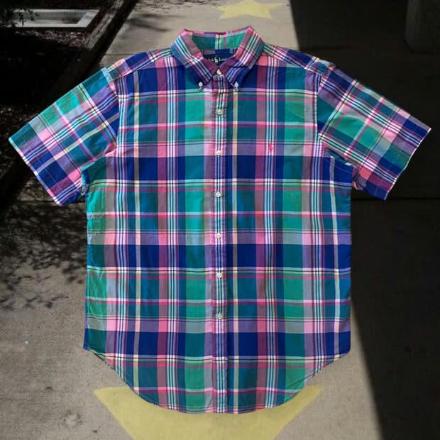 폴로랄프로렌 체크 반팔 셔츠 (Man XL)