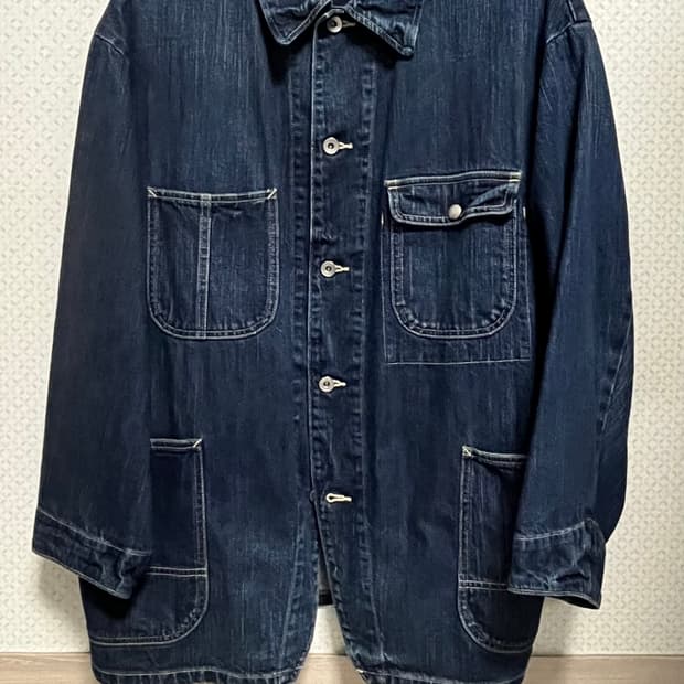 포터클래식 스테인백 데님 커버올 자켓 M