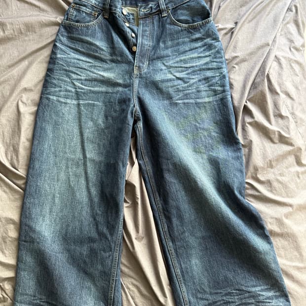 아크네 스튜디오 슈퍼 배기 진 미드 블루 [48]