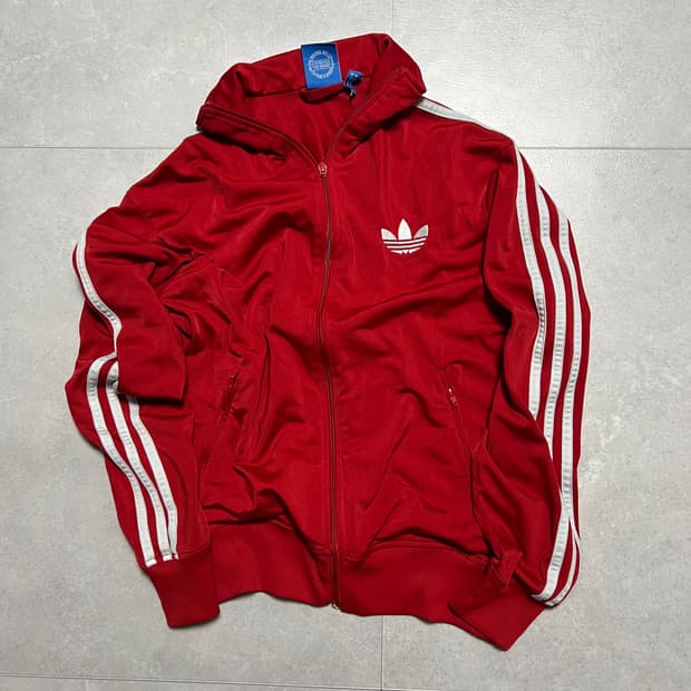 아디다스 트랙탑 흰빨 져지 레드 