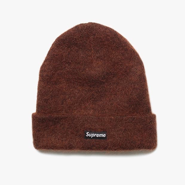  SUPREME "Brown Mohair Beanie"
