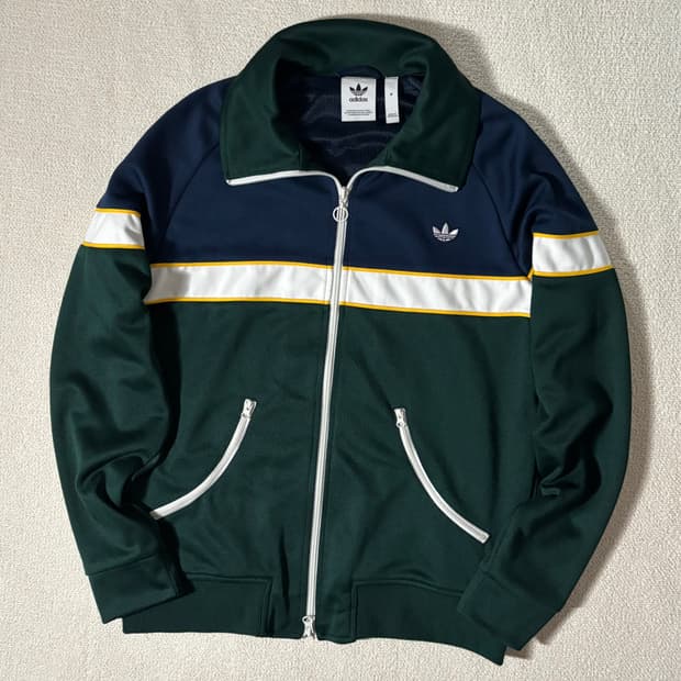 아디다스 파이어버드 나이트인디고 그린 배색 투웨이 져지