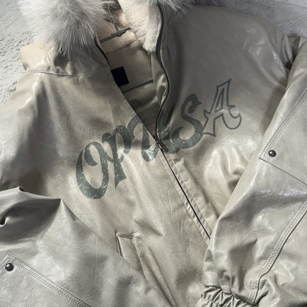 오퍼스 후드 레더 자켓