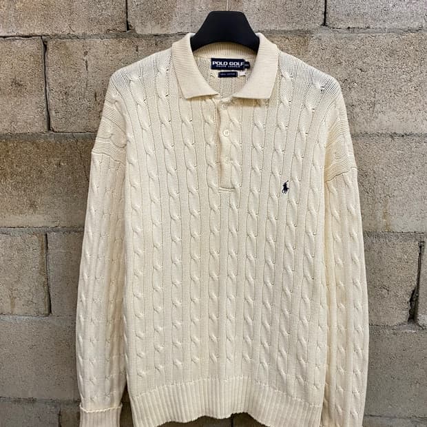 90s 폴로 골프 케이블 카라 니트