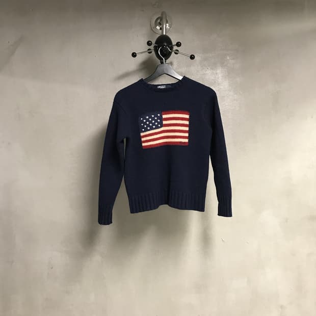 폴로 랄프로렌 성조기 니트 네이비 90(W)
