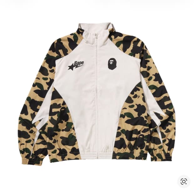 베이프 퍼스트 카모 스탠드 칼라 트랙 자켓 옐로우