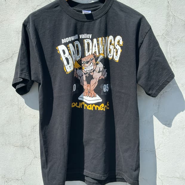 [M] GILDAN BAD DAWGS 블랙 빈티지 반팔 티셔츠