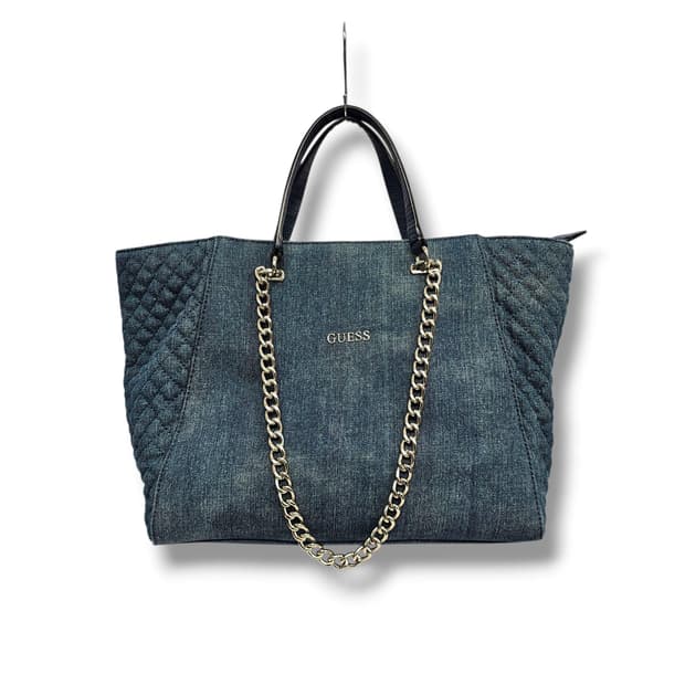 GUESS 게스 니키 체인 데님 토트백