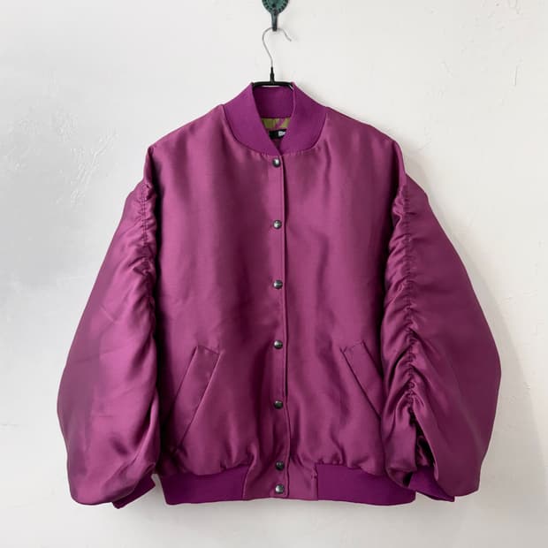 00s 이태리 메이드 셔링 슬리브 새틴 봄버