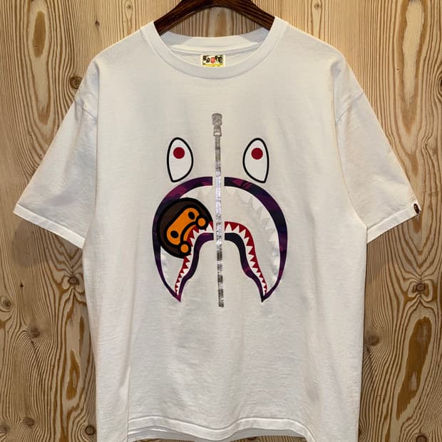 베이프 컬러 카모 마일로 샤크 반팔