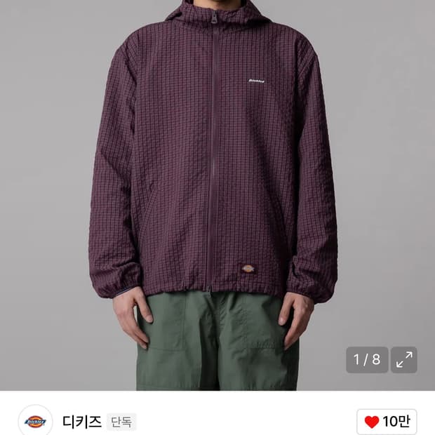 디키즈 그리드 체크 라이트 바람막이 L