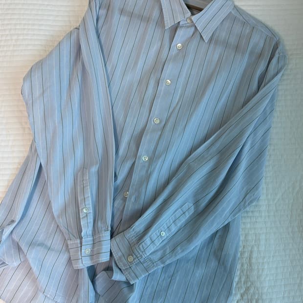 오라리 코튼 스트라이프 셔츠