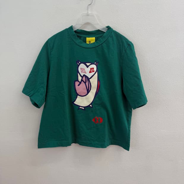 코오롱 럭키슈에트 그린 부엉이 반팔 티셔츠 os