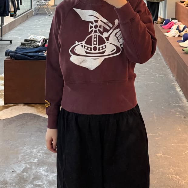 비비안 웨스트우드 앵글로매니아 버건디 스웻셔츠 H2024