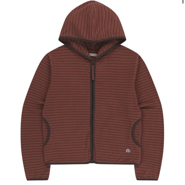 코이세이오 STRIPE FLEECE HOOD ZIP-UP RED