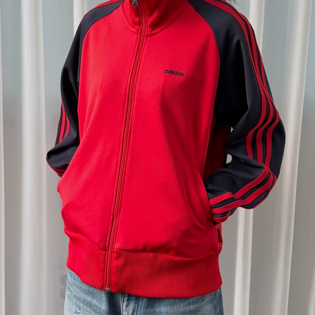 [M-L]아디다스 JPN 올드스쿨 레드 네이비 트랙탑 져지