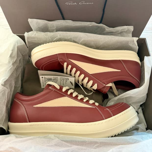 릭 오웬스 버건디 스니커즈 42 (새상품)