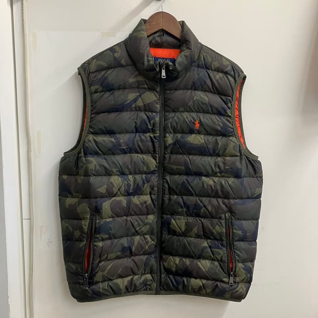 N192 폴로 카모 패딩 베스트 조끼
