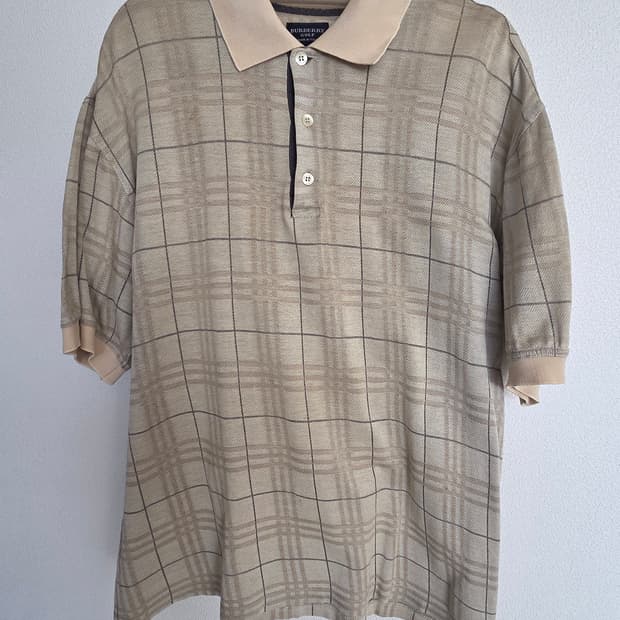 버버리 골프 남성 체크 반팔 폴로 티셔츠