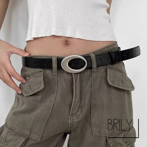 [Unisex] GOD 오클리 버클 크로커다일 파이톤 악어 가죽 벨트