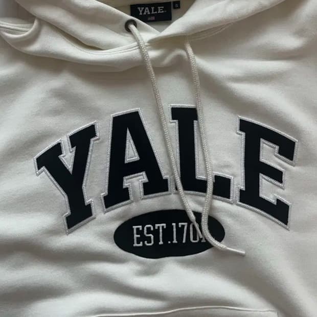예일 아이보리 후드티