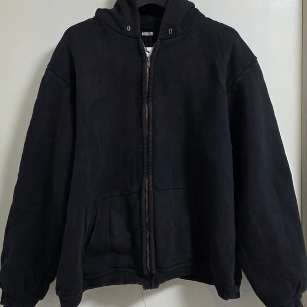 A.PRESSE 25AW 블랙 데미지 후드집업 5size