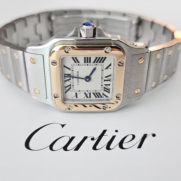까르띠에 산토스 갈베 18k콤비 스몰 쿼츠