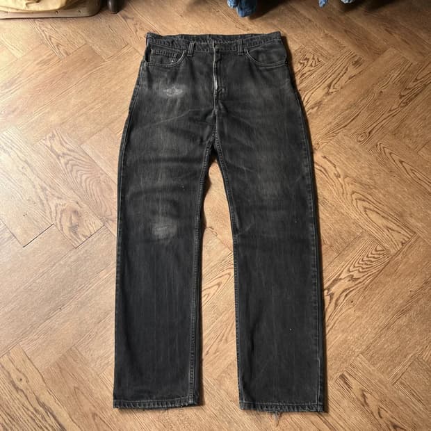 [36]90's 리바이스 516 캐나다제 빈티지 워싱 흑청 데님 팬츠