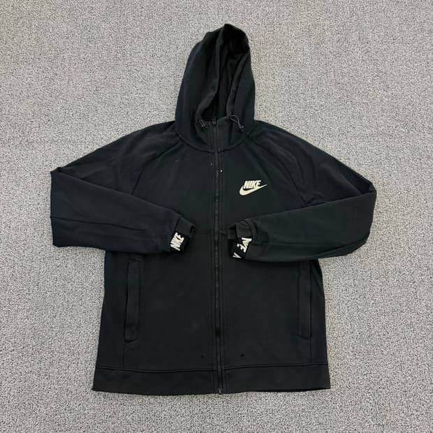 L 나이키 블랙 후드집업 자켓 0128H1