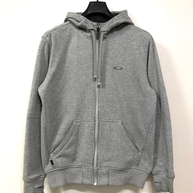 오클리 은각로고 기모 후드집업 M _ 그레이