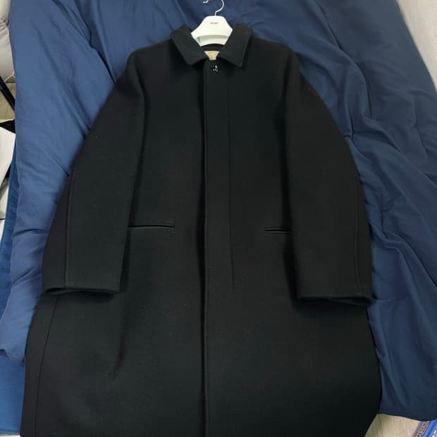 포터리 멜튼 울 코트 다크네이비 2사이즈