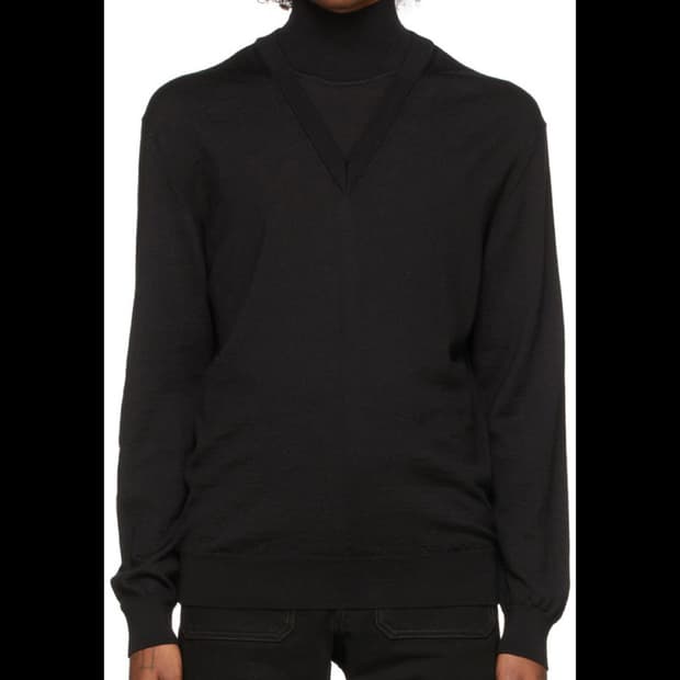 르메르 더블 레이어드 터틀넥 블랙