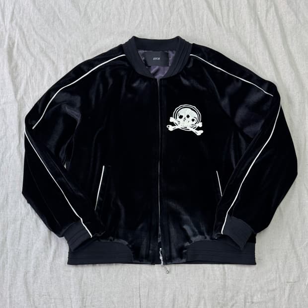 ETCE 스컬 벨벳 블루종 자켓 L