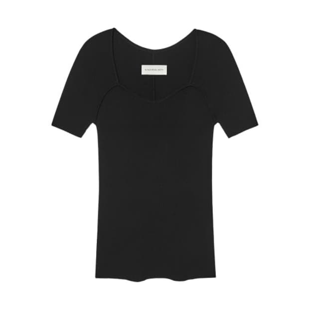 킨더살몬 하트넥 니트 탑